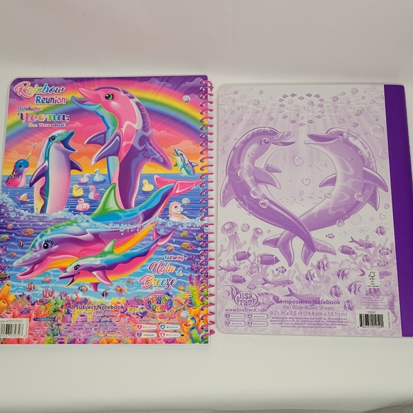 Lisa Frank LOT Dancing Dolphins Glitter Folder Notebooks Stickers Coloring Books - Picture 5 of 12